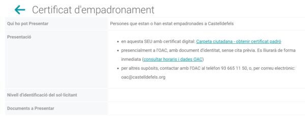 CERTIFICADO EMPADRONAMIENTO castelldefels