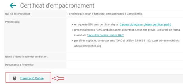CERTIFICADO EMPADRONAMIENTO ONLINE castelldefels